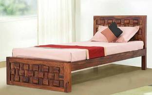Wood Print Solid Wood Single Bed