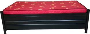 ModuTure Metal Single Divan Bed With Storage,Powder Coating, Size 2.5x6, Metal Single Hydraulic, Box Bed