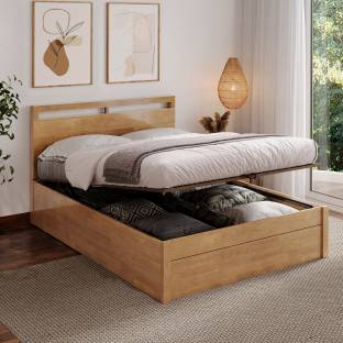 Wakefit Crucis Solid Wood Queen Hydraulic Bed