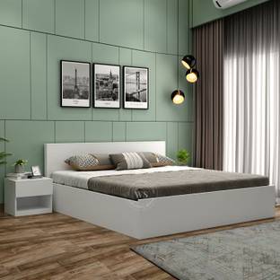 Wooden Street Harper Bed With Hydraulic Storage/Wooden Bed/Cot For Bedroom & Hotel Engineered Wood King Hydraulic Bed