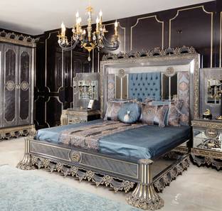 alishaank AFSH ROYAL LUXURY PREMIUM TEAKWOOD 6.5X6 Solid Wood King Box Bed