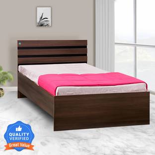 Delite Kom Cocoa Single Bed (77x36.75") | No Storage | Installation Included | Dual-Tone | Engineered Wood Single Bed