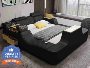 royal wood MULTI FUNCTIONAL SMART BED WITH SMART T.V. BODY MASSAGER MUSIC SYSTEM Etc. Solid Wood King Box Bed