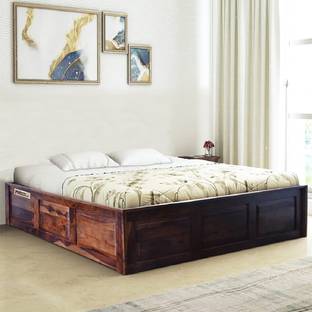 Meera Handicraft bed solid sheesham wood in queen size Delivery Condition - DIY(Do-It-Yourself)) Solid Wood Queen Box Bed