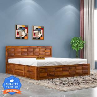 Shree Jeen Mata Enterprises Solid Sheesham Wood King Size Bed For Bed Room /Guest Room /Hotel Solid Wood King Box Bed