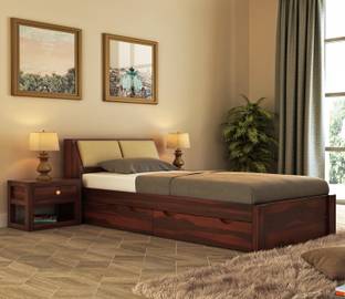 Bhagwant Aksi Solid Wood Single Drawer Bed