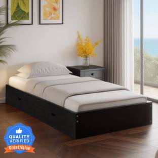 Mintwud from Pepperfry Maya Single Bed In Dark Wenge Finish With Drawer Storage Engineered Wood Single Drawer Bed
