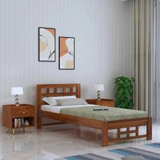 Ganpati Arts Sheesham Wood Simons Bed/Wooden Single Cot For Home/Without Storage Single Bed Solid Wood Single Bed