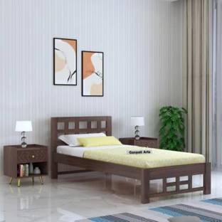 GF Furniture Solid Sheesham Wood Single bed with Headbord, Diwan for Hostel And Living Areas Solid Wood Single Bed