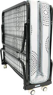 blumuno Ultra Strong Rollaway Bed with Premium Quilted Mattress Metal Single Bed, 90 cm x 190 cm (2.95 ft x 6.23 ft)