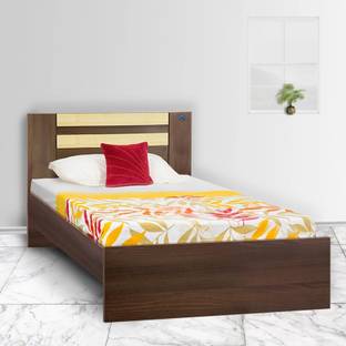 Delite Kom Woody Single Bed (77x36.75") | No Storage | Installation Included | Dual Tone | Engineered Wood Single Bed