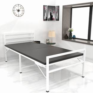 HoneyTouch Folding Bed With Mattress | 1 Year Warranty | Single Layer Foam | Metal Single Bed