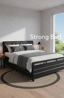 Ahad Enterprises Ahad Double Bed Metal Double Hydraulic Bed, 121.92 cm x 182.88 cm (4.0 ft x 6.0 ft)