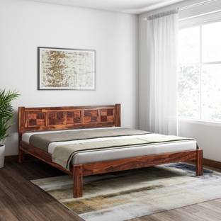 Induscraft Sheesham Wood Solid Wood King Bed, 210.82 cm x 190.5 cm (6.92 ft x 6.25 ft)