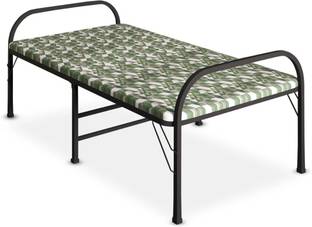 FURNIMAX Folding Bed Portable Single Charpai Khatiya Bed for Sleeping Metal Single Bed