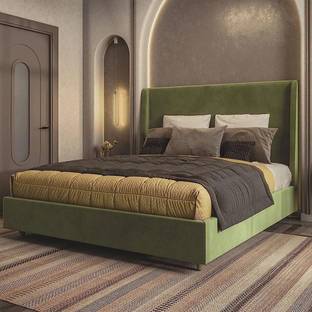 shivang mattress Fabric Upholstered King Size Bed With High Headboard For Bedroom/ Kids Room || Engineered Wood King Bed