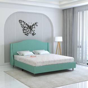 Ganpati Arts Wooden Maron Upholstered King Bed/Upholstered Wooden Double Bed without Storage Engineered Wood King Bed