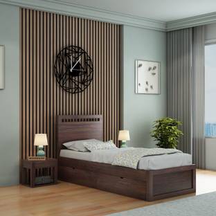 WOODENJOY Sheesham Wood Single Bed With Drawers Storage/Wooden Single Bed With Storage Solid Wood Single Drawer Bed