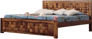 rf royal finish Diamondie KingSize(72"x78") Without Storage,12-Month Warranty,Natural Colour Solid Wood King Bed