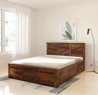 Flipkart Perfect Homes Sheesham Solid Wood King Box Bed