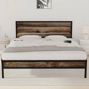 HoneyTouch Elvo Queen Size Bed Frame | No Assembly Required | (5x6.5ft ) Metal Queen Bed