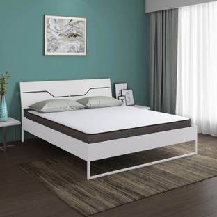 Nilkamal SLEEP Grande Wood and Metal Hybrid Bed With Lite Dual Comfort Mattress Engineered Wood Queen Bed