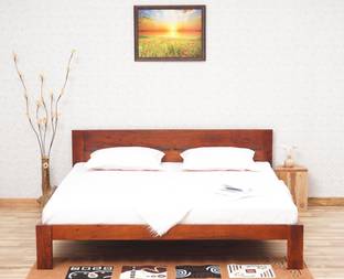 Woodefly Sheesham Wood King Size Bed Without Storage/ Double Bed/ Cot Bed for Bedroom Solid Wood King Bed