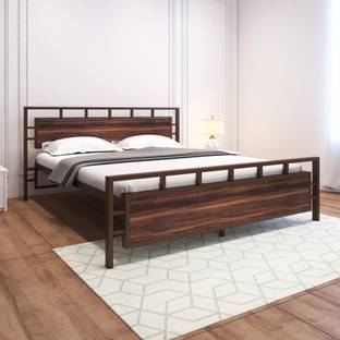 homdec Hercules Hybrid Wood and Metal Structure Bed – No Plywood Needed, Noise Free Metal Queen Bed