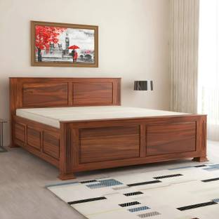 Shagun Arts Sheesham Wood Bed with Headboard & storage|Premium King Size Bed for Bedroom Solid Wood King Box Bed