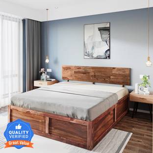 Flipkart Perfect Homes Sheesham Solid Wood Queen Box Bed