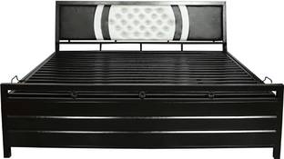 ModuTure Metal Bed with Storage, Powder Coating,Size 5x6Ft, Metal Double Hydraulic, Box Bed