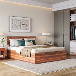 Wakefit Ara Teak Solid Wood Queen Box Bed
