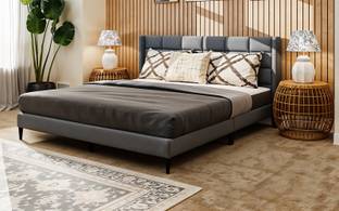 RoyalOak Willow Uphostered Solid Wood Queen Bed, 208.28 cm x 160.02 cm (6.83 ft x 5.25 ft)