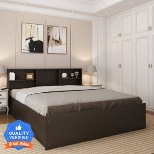 Flipkart Perfect Homes Opus Engineered Wood Queen Box Bed, 213 cm x 162.3 cm (6.99 ft x 5.32 ft)