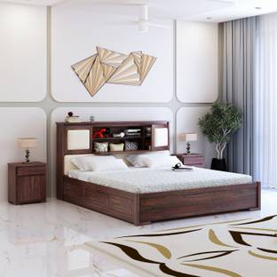 CARLTON LONDON Solid Sheesham Wood King Size Bed Solid Wood King Box Bed