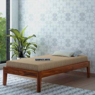 Ganpati Arts Sheesham Wood Bed/Wooden Single Cot For Home/Without Storage Single Bed For Home Solid Wood Single Bed