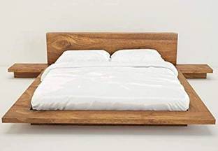 Ganpati Arts Sheesham Wood Queen Bed/Wooden Cot/Wooden Without Storage Bed For Bedroom/Hotel Solid Wood Queen Bed