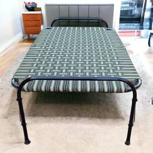 NorthCrafts Folding Bed Metal Cot Khat for Sleeping Portable Single Foldable Metal Single Bed