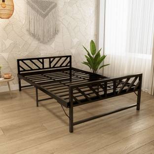 homdec Aquarius Space Saving Folding Metal Double Bed