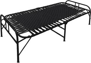 Nandeksha Portable Single Folding Bed Space Saving Heavy Duty Foldable Bed Frame/Khat Cot Metal Single Bed