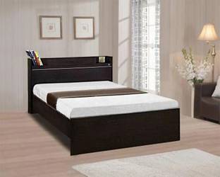 Delite Kom Plum Single Bed (83x37") | Open Headboard Shelf Storage | Assembley Included | Engineered Wood Single Bed