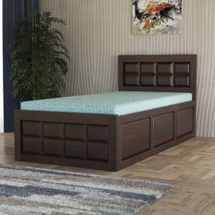 CLANECRAFT Solid Sheesham Wood Single Bed Without Mattress For Bedroom/ Kids Room/ Hotel | Solid Wood Single Box Bed