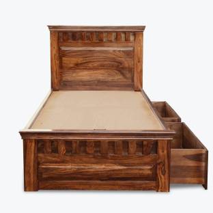 Flipkart Perfect Homes Sheesham Solid Wood Solid Wood Single Drawer Bed