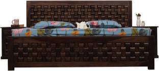 rf royal finish Nivora King Size(72"x78") Without Storage,12-Month Warranty,Single Bedside Solid Wood King Bed