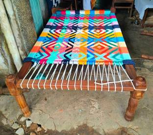 YahiTohChahiye EIPL KHAAT SILK MLTCLR 104 Solid Wood Double Bed