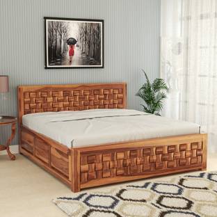 Bhagwati Arts Solid Sheesham Wood King Size For Bedroom/ Hotel | Solid Wood King Box Bed Solid Wood King Box Bed