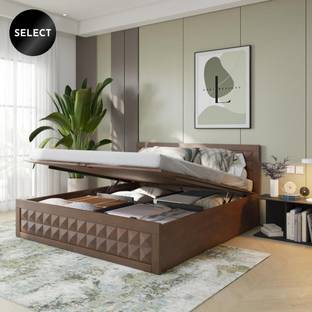 Wakefit Stud Solid Wood King Hydraulic Bed