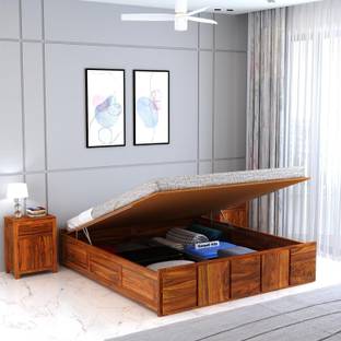 Ganpati Arts Solid Wood Queen Hydraulic Bed, 210 cm x 160 cm (6.89 ft x 5.25 ft)