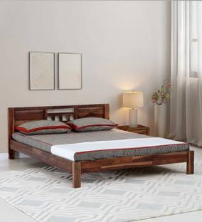 mp enterprises Aroma Sheesham ( Rosewood) Solid Wood Queen Bed