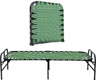 Flipkart Perfect Homes Foldable Bed Portable Single Folding Bed Niwar Charpai Khatiya Bed for Sleeping Metal Single Bed
